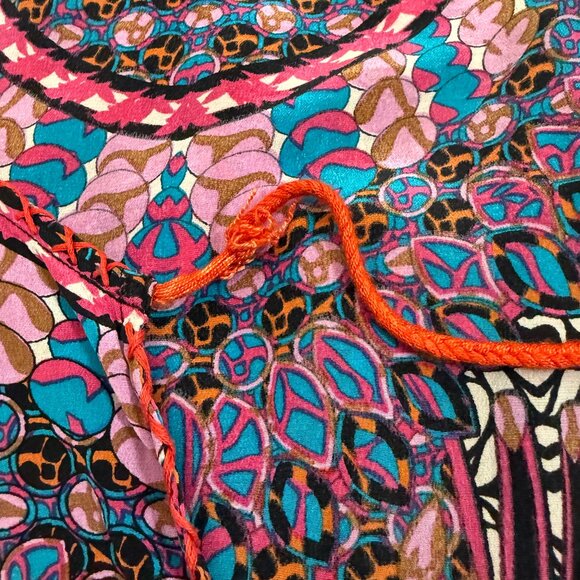 Tolani 100% Silk Geometric Mandala Blouse Colorful Bohemian Artsy 3X - Picture 11 of 11